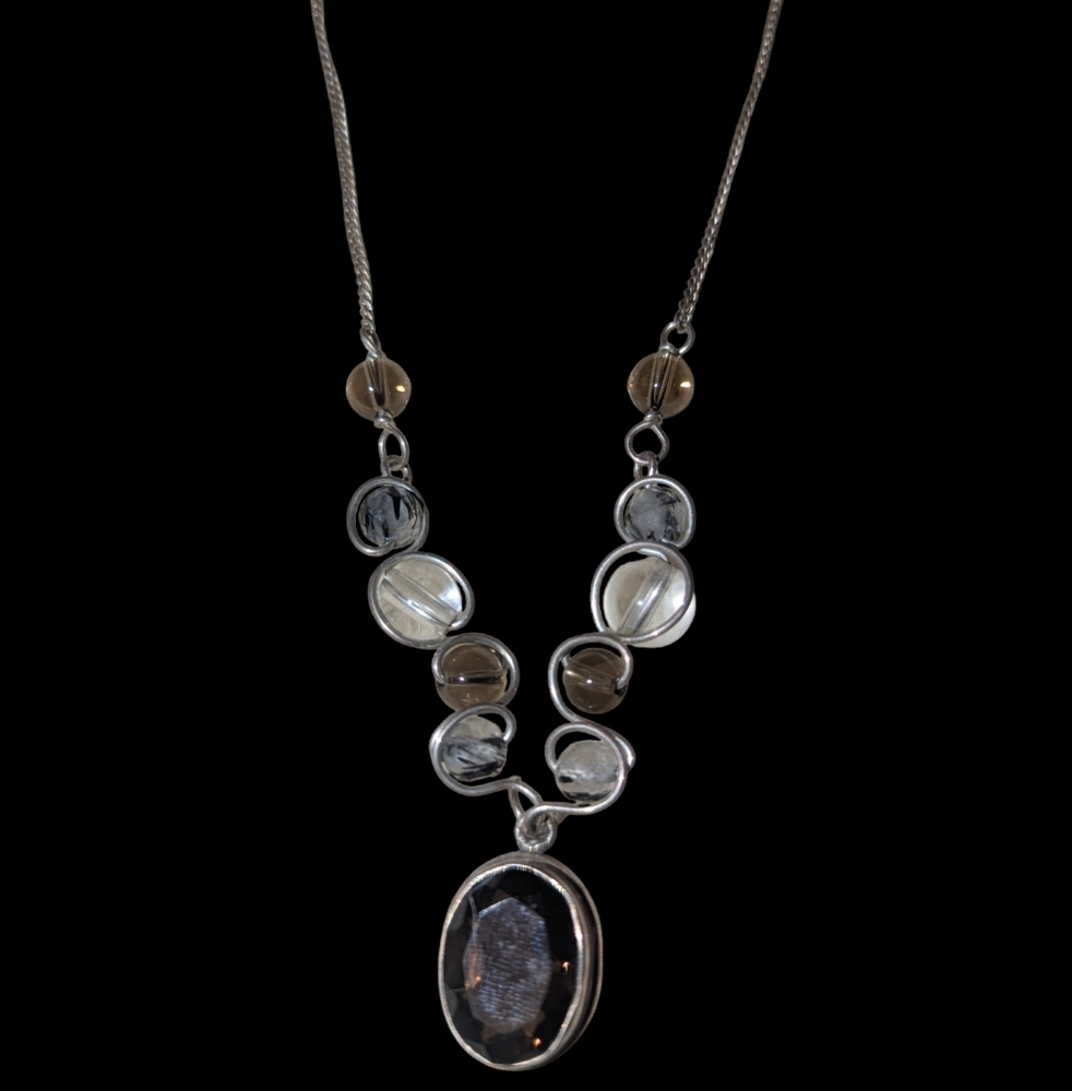 Beautiful silver wrap handmade necklace